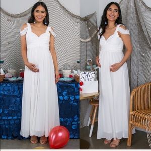 Pinkblush Chiffon Open Shoulder Maternity Dress